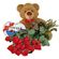 red roses with teddy and chocolates. Fiji